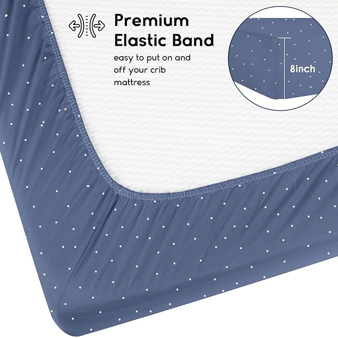 Yoofoss Baby Crib Sheets for Boys Girls, Fitted Crib Sheet 2 Pack for Standard - Image 3