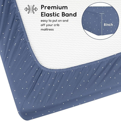 Yoofoss Baby Crib Sheets for Boys Girls, Fitted Crib Sheet 2 Pack for Standard - Image 3