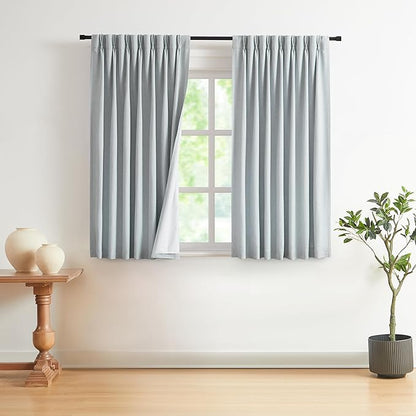 Vision Home Pinch Pleated Full Blackout Curtains Linen Blended Room Darkening by VisionHome