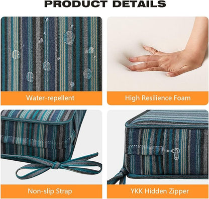 Sunbrella Square Corner Seat Cushions, Indoor Outdoor Water Repellent Universal - Image 5