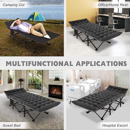 ABORON Camping Cot for Adult 28" Extra Wide, 2PK Heavy-Duty 1200D Oxford Cot - Image 4