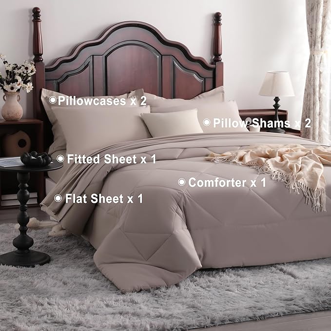 NTBAY Queen Comforter Set with Sheets, 7 Pieces Soft and Breathable Queen - Image 4