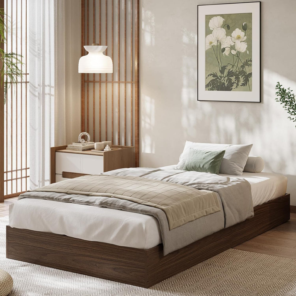 GarveeHome Wood Platform Bed Frame, Twin XL Bed Frame Without Headboard