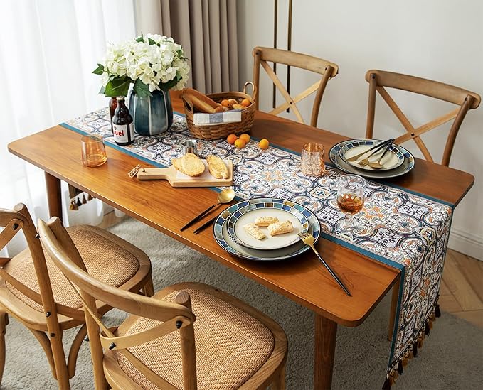 13×72 Inch Table Runner, Retro-Luxury Tassels Series - Image 7