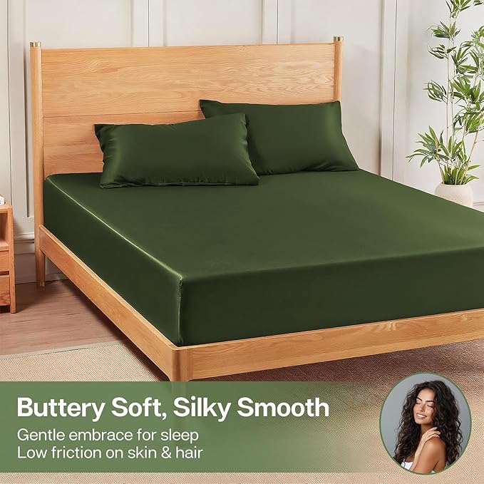 MR&HM Twin Fitted Sheet Only, Ultra-Soft Rayon Derived from Bamboo & Polyester - Image 4