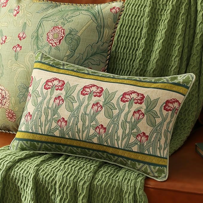 patdrea Designer Rectangle Throw Pillow Covers, Farmhouse Linen - Image 2