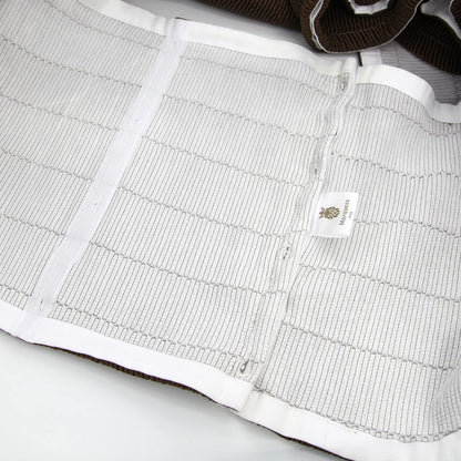 marquess box spring cover-wrap around elastic.vertical stripe pattern, side view