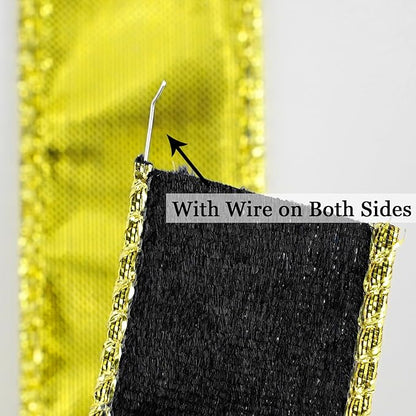 MEEDEE Black and Gold Velvet Ribbon - Image 4