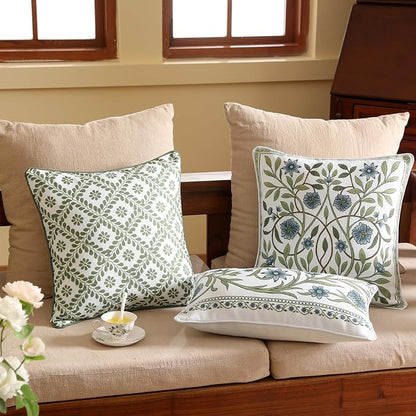 ISAENNE Design Fresh Linen Square Throw Pillow Covers 18"x18", French White - Image 5