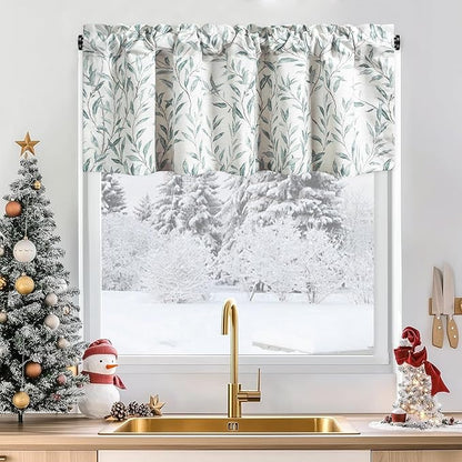 Leeva Farmhouse Leaves Print Semi-Blackout Curtains Valances - Image 7