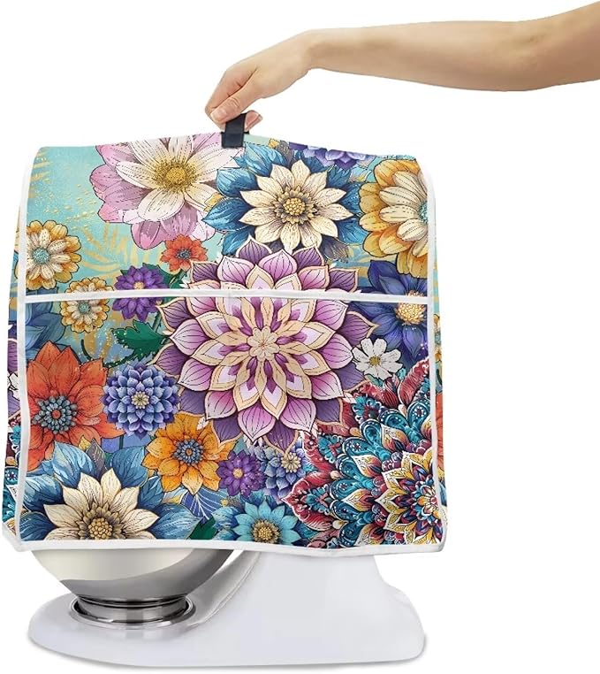 Kitchen Stand Mixer Covers Boho Mandala Flower Mixer Cover Dust Cover Washable - Image 2