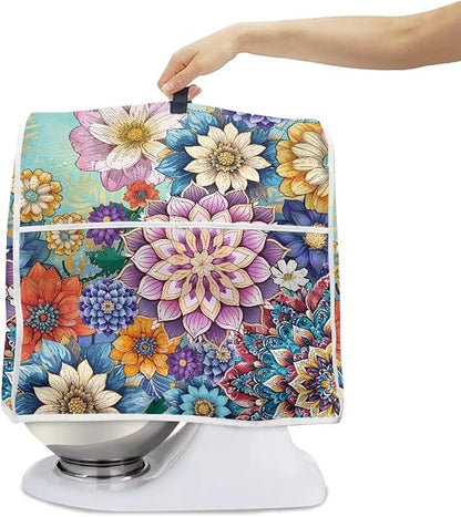 Kitchen Stand Mixer Covers Boho Mandala Flower Mixer Cover Dust Cover Washable - Image 2