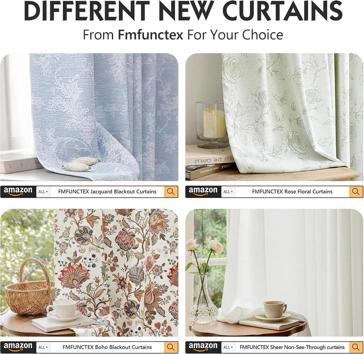 fmfunctex 100% blackout beige curtains 84 inches for, front angle view