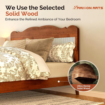maison arts king size bed frame with adjustable, side view
