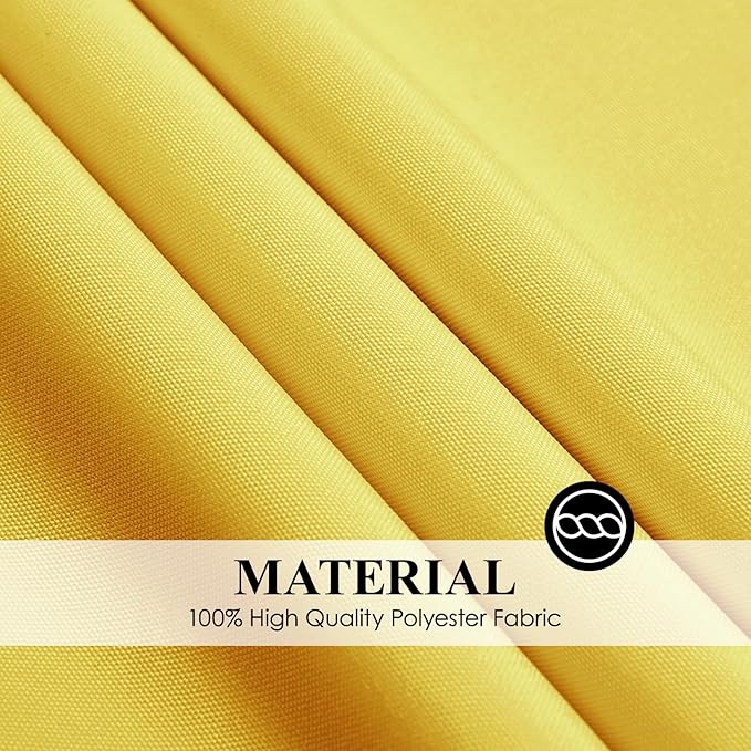 Round Tablecloth 132 Inch 2 Pack Yellow Tablecloths Washable Decorative Linen - Image 6