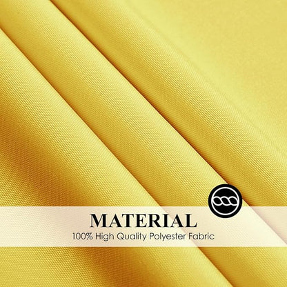 Round Tablecloth 132 Inch 2 Pack Yellow Tablecloths Washable Decorative Linen - Image 6