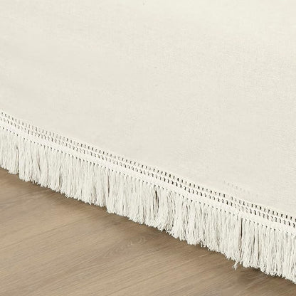 Lush Decor Boho Fringe 15-Inch Tailored Drop Easy Fit Bedskirt - Image 3