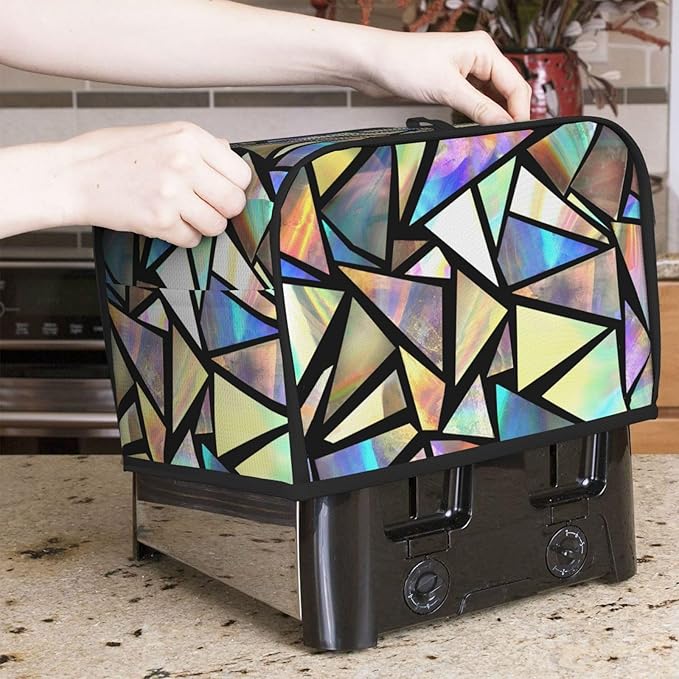 Iridescent Bright Colorful Pretty 2 Slice Toaster Cover, Waterproof Toaster - Image 2