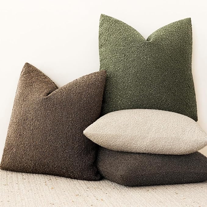 Foindtower Set of 2, Decorative Textured Boucle Throw Pillow Covers Accent - Image 6
