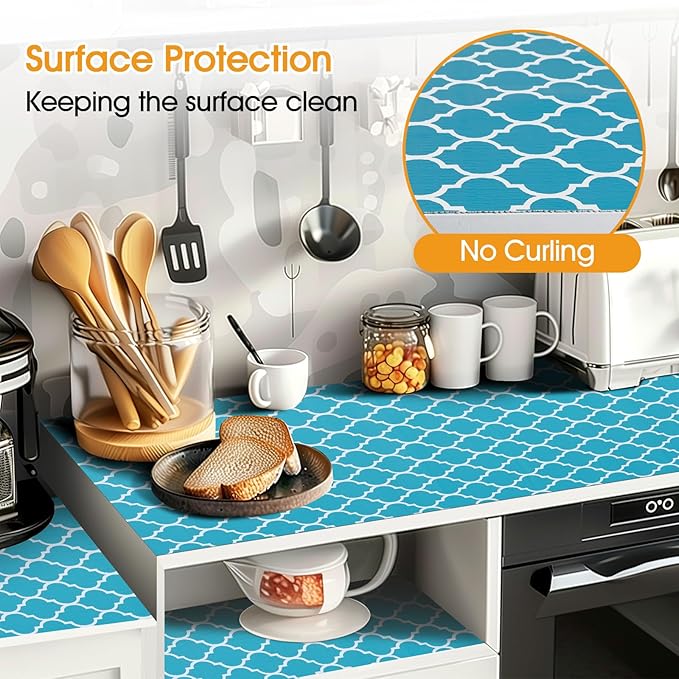 Shelf and Drawer Liner for Kitchen Cabinets Non-Adhesive, Strong Grip Non-Slip - Image 3