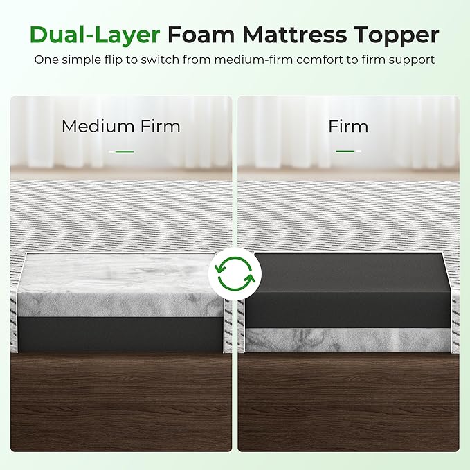 Bamboo Mattress Topper Twin XL Size 2 Inch, Cooling Gel & Bamboo Charcoal - Image 6