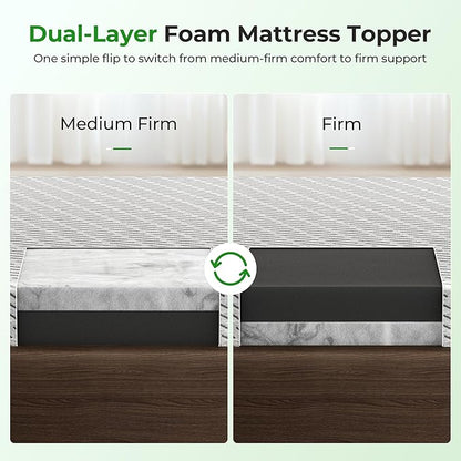 Bamboo Mattress Topper Twin XL Size 2 Inch, Cooling Gel & Bamboo Charcoal - Image 6