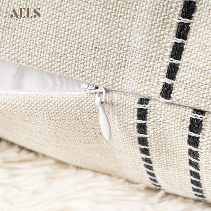 AELS 14x36 Decorative Lumbar Throw Pillow Covers, Farmhouse Linen Textured Long - Image 4