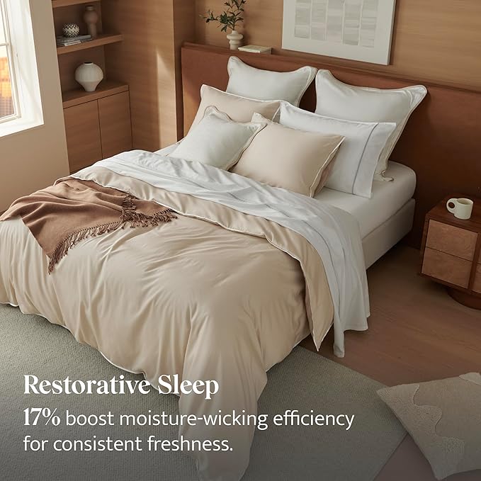 Double Stitch Cotton Tencel Duvet Cover - Image 3