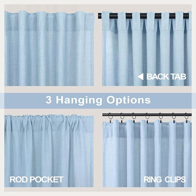 Light Blue Curtains 96 Inches Long - Image 4