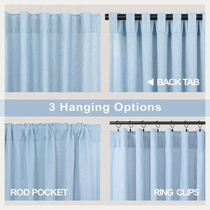 Light Blue Curtains 96 Inches Long - Image 4