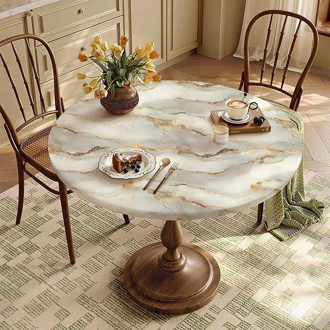 Marble Fitted Round Tablecloth - Image 8