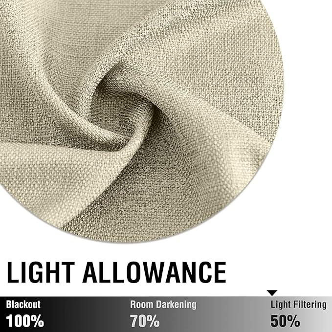 jinchan Kitchen Curtain 24 Inch Faux Linen Tier Farmhouse Cafe Curtains Country - Image 5