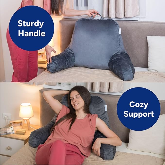 ComfortSpa Reading Pillow for Bed Adult Size, Back Rest Pillow - Image 4
