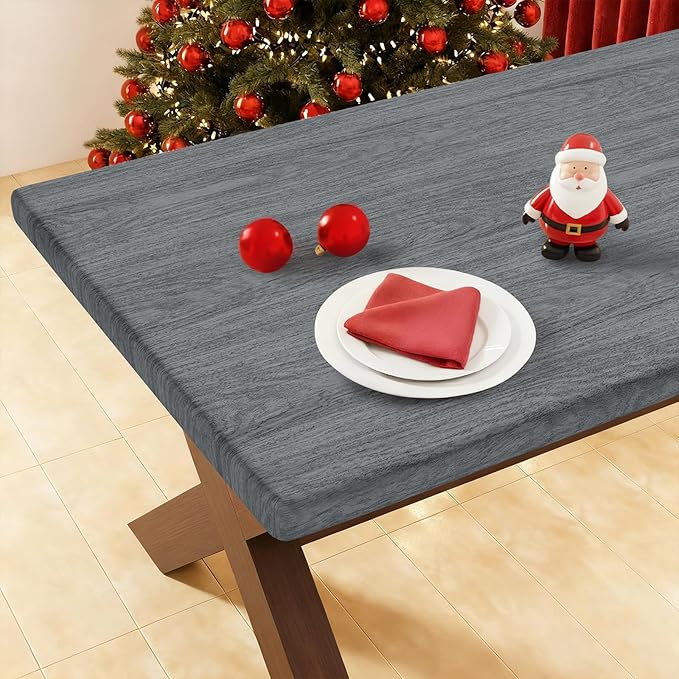 Smiry Rectangle Picnic Tablecloth, Waterproof Elastic Fitted Table Covers by Smiry