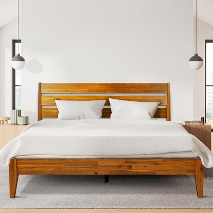 acacia emery bed frame with headboard solid wood, main product view