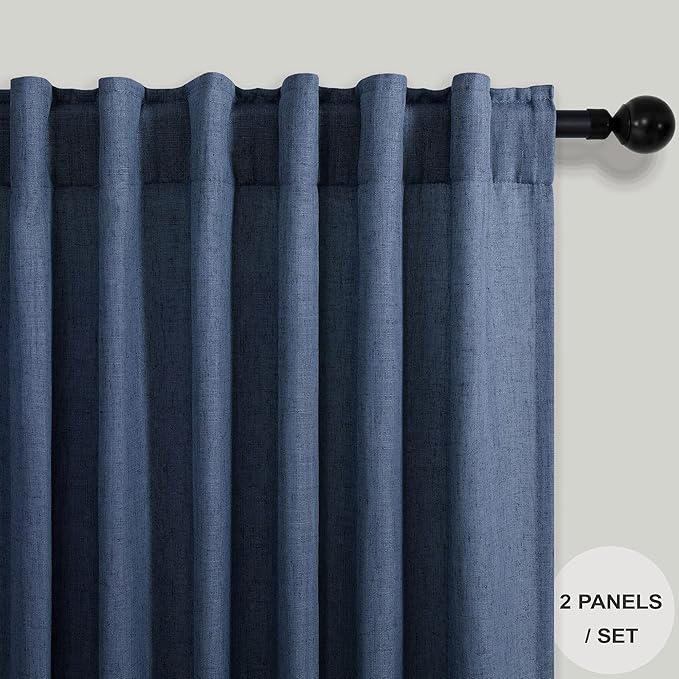 Pitalk Navy Extra Long Curtains 120 Length - Image 2