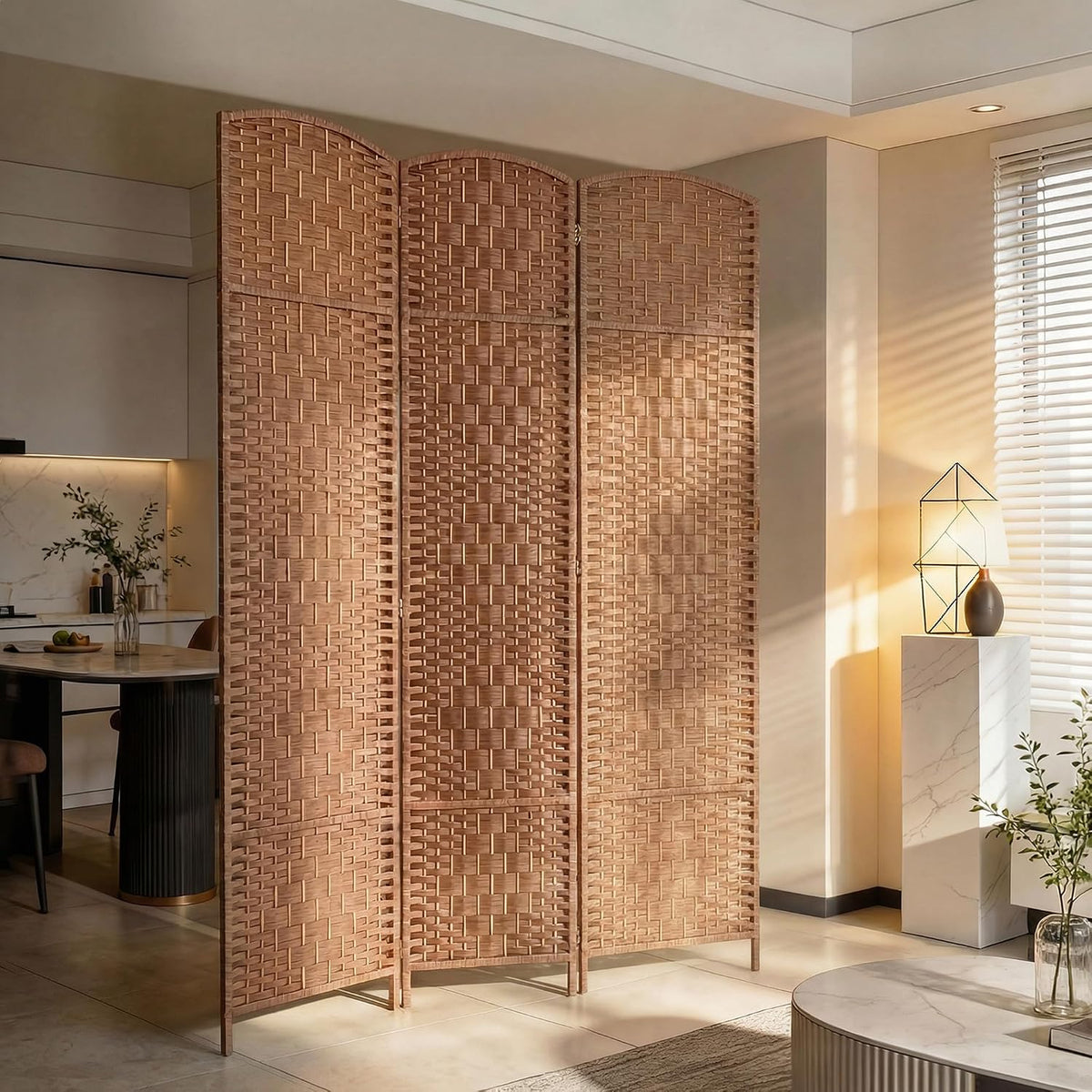 homcom room divider 3-panel, 6ft-tall folding privacy screen, view 9