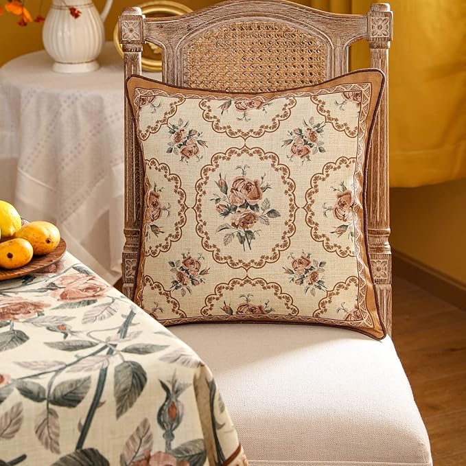 patdrea Designer Vintage Floral Throw Pillow Covers - Image 2
