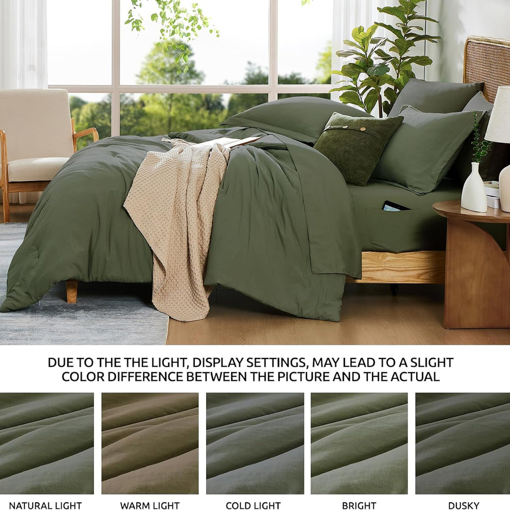 King Size Comforter Set- 7 Pieces Prewashed Bed in a Bag King Bedding Sets