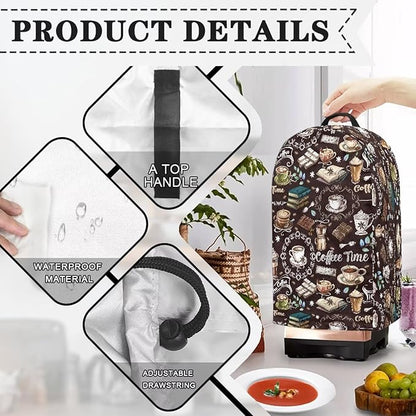 Book Coffee Time Blender Cover Kitchen Coffee Maker Cover Dust Protection Home - Image 4
