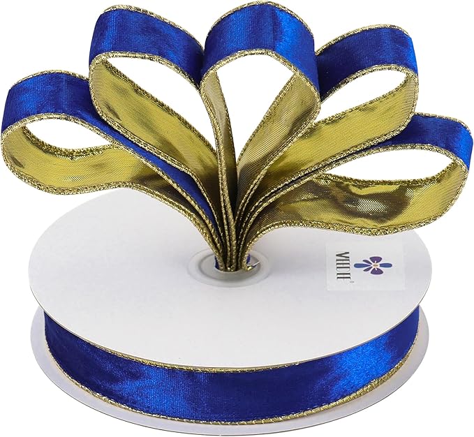MEEDEE Crushed Royal Blue Velvet Ribbon - Image 8