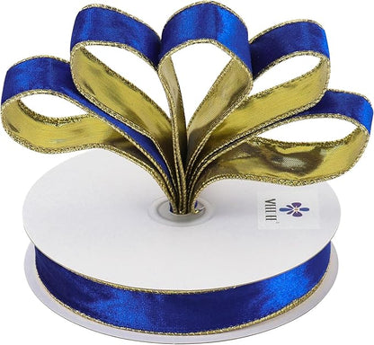 MEEDEE Crushed Royal Blue Velvet Ribbon - Image 8