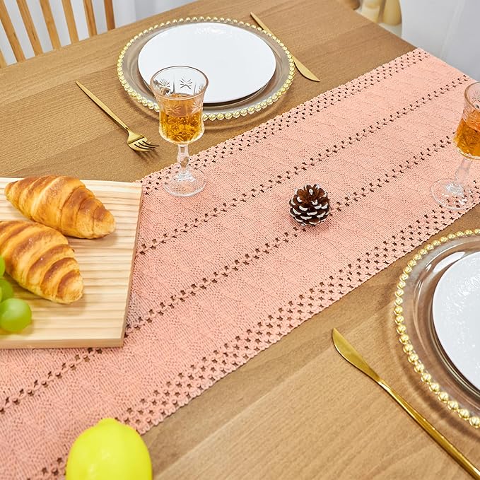 FEXIA Pink Macrame Table Runner - Image 4