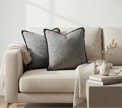 Set of 2 Textured Cotton Pillow Covers - Image 9