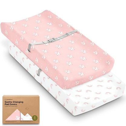 2-Pack Organic Changing Pad Covers by KeaBabies