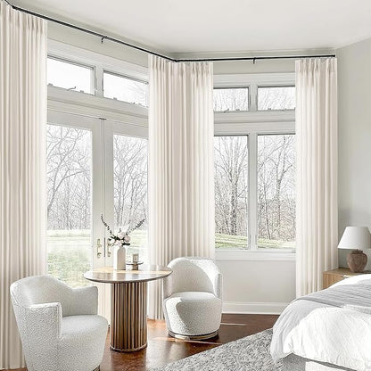 Pinch Pleated Linen Sheer Curtains 132 Inches Long - Image 9