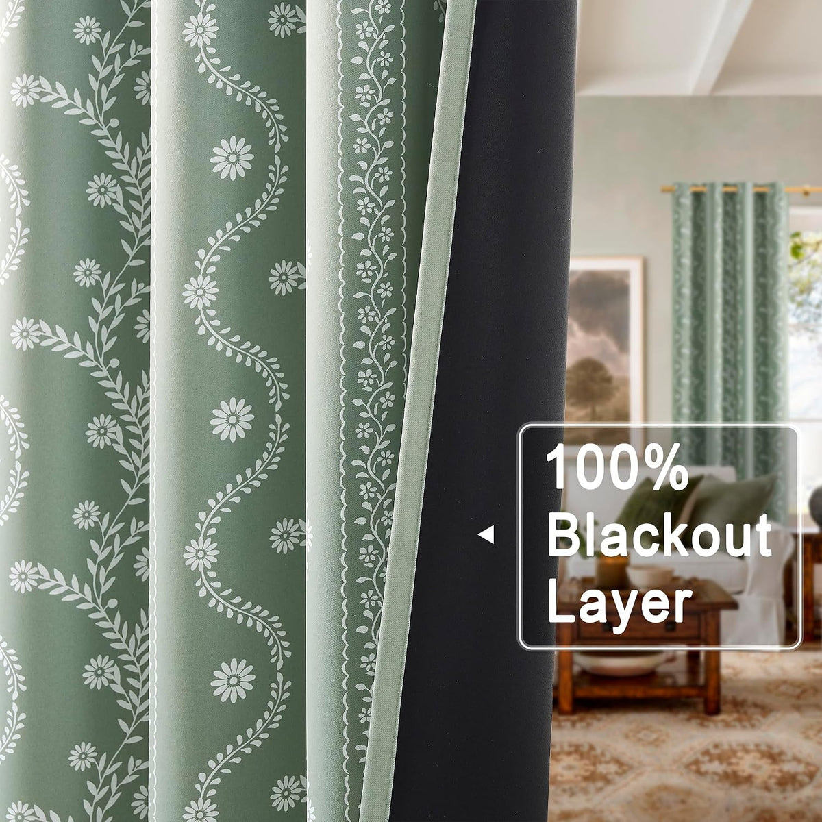 limon home black out curtains 63 inch long,sage, package contents