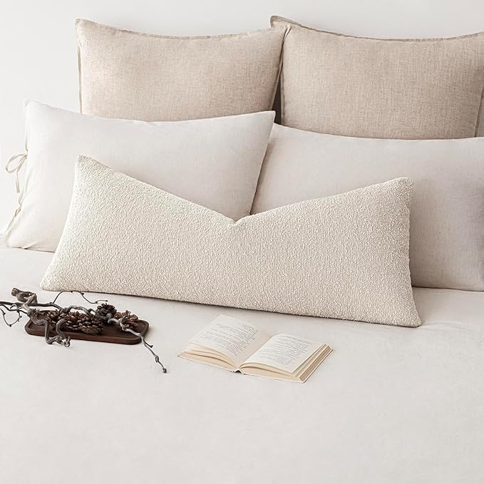 Foindtower Decorative Textured Boucle Throw Pillow Covers Accent Solid Pillow by Foindtower