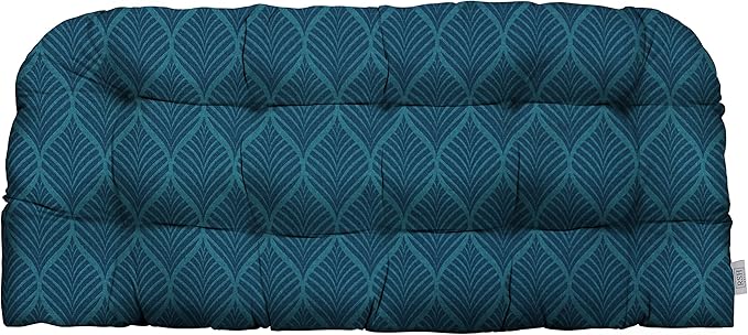RSH DECOR: Tufted Wicker Loveseat Cushion | 41” x 19" | All-Weather Spun Fabric by RSHDECOR
