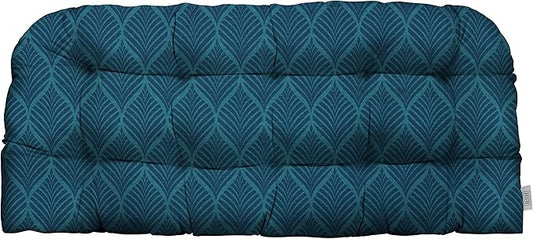 RSH DECOR: Tufted Wicker Loveseat Cushion | 41” x 19" | All-Weather Spun Fabric by RSHDECOR